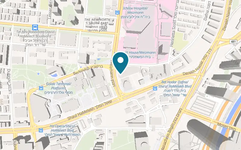 Map showing Arcaffe Asia House at 4 Weizmann Street, Tel Aviv-Yafo