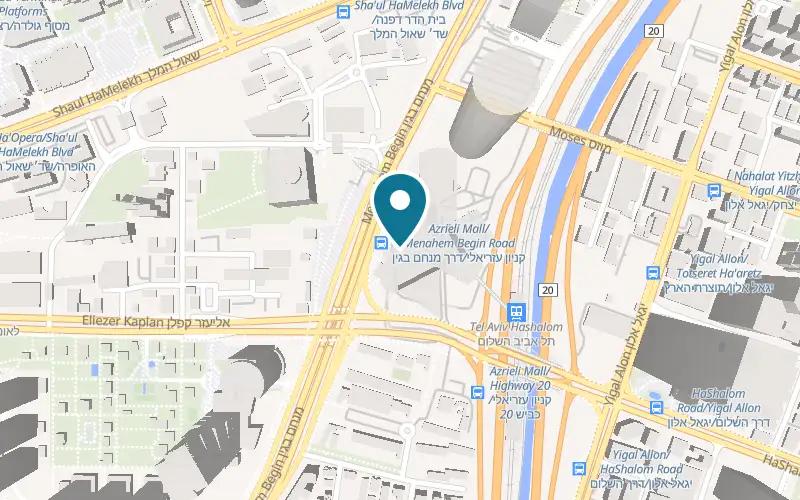 Map showing Arcaffe Azrieli at 132 Derech Menachem Begin, Tel Aviv-Yafo