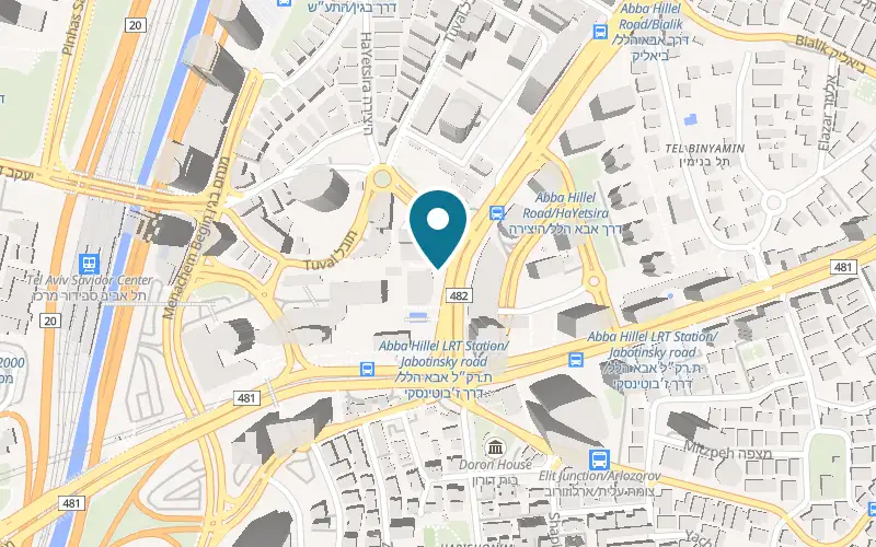 Map showing Arcaffe Beit Harel at 3 Derech Abba Hillel, Bursa compound, Ramat Gan