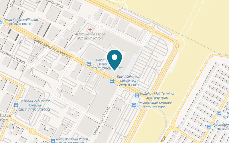Map showing Arcaffe Gold Mall at 21 David Sahrov Street, Gold Mall, Rishon LeZion