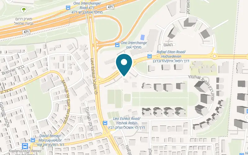 Map showing Arcaffe Kiryat Ono at 2 Yitzhak Rabin Street, Sportek, Kiryat Ono