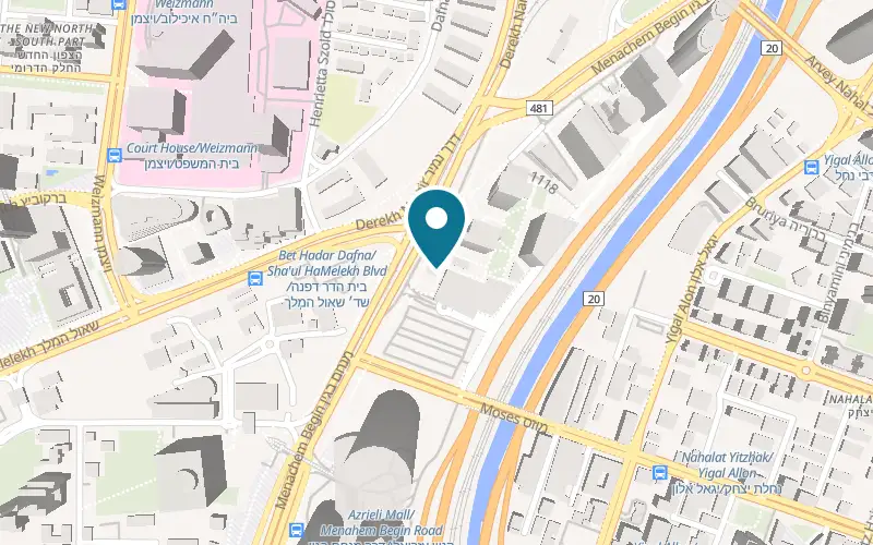 Map showing Arcaffe Midtown at 144 Derech Menachem Begin, Midtown, Tel Aviv-Yafo