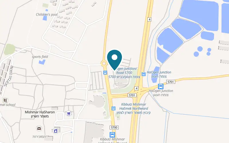 Map showing Arcaffe Mishmar HaSharon at Alon Centre, Mishmar HaSharon, Mishmar HaSharon