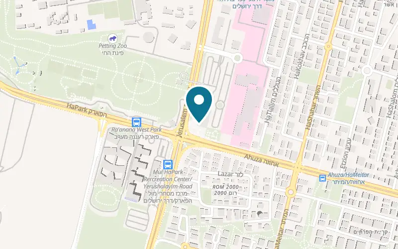 Map showing Arcaffe Ra'anana at 34 Derech Yerushalayim, Park Junction, Ra'anana