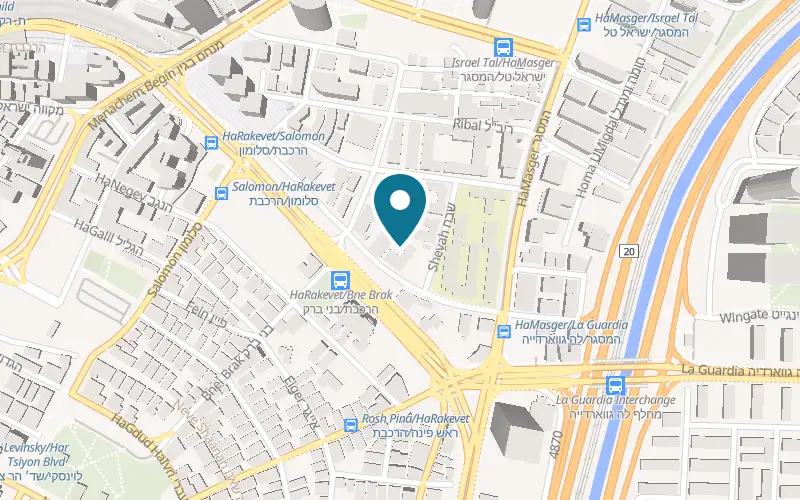 Map showing Beit Arcaffe (the roastery) at 23 HaTzfira Street, Tel Aviv-Yafo