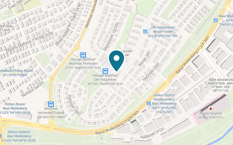 Map showing Arcaffe Yisgav at 11 Harugei Malchut Street, Tel Aviv-Yafo