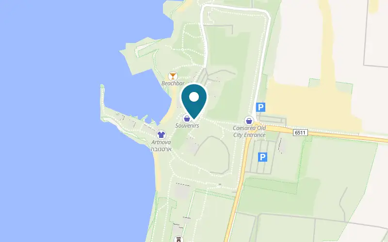 Map showing Aresto at Caesarea National Park, the Old Port, Caesarea
