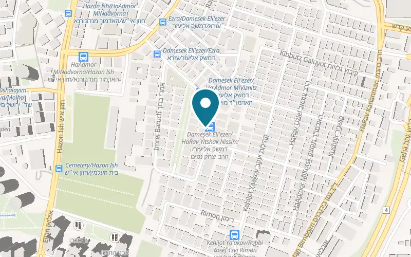 Map showing Aristocrat Hotel at 16 Damesek Eliezer Street, Bnei Brak