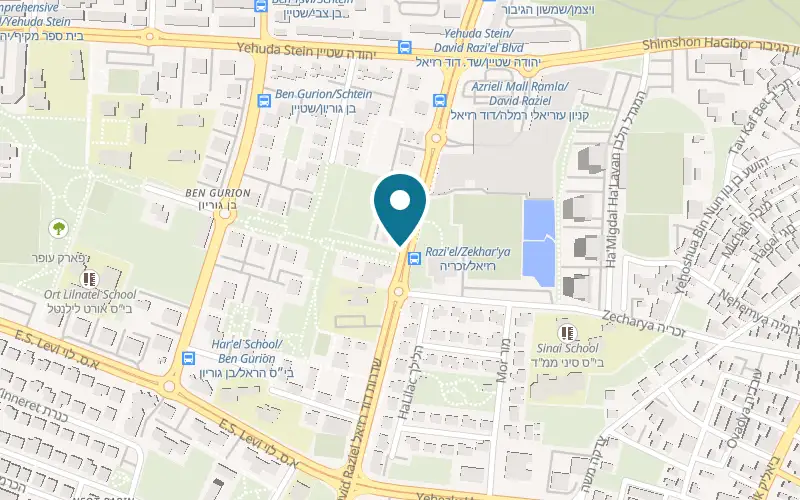 Map showing Armon Yerushalayim at 18 David Raziel Boulevard, Ramla