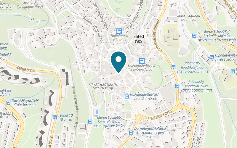 Map showing Artist Quarter Guesthouse B&B at The Artists' Quarter, the Old City, Safed