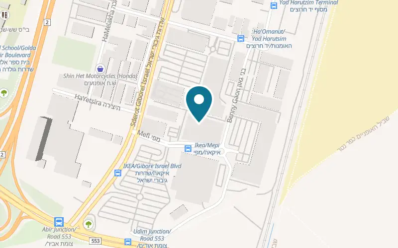 Map showing Asaf Quality Furniture at 5 Mefi Street, Netanya