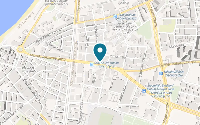 Map showing Asia T at 11 Derech Shlomo (Salame Street), Jaffa, Tel Aviv-Yafo