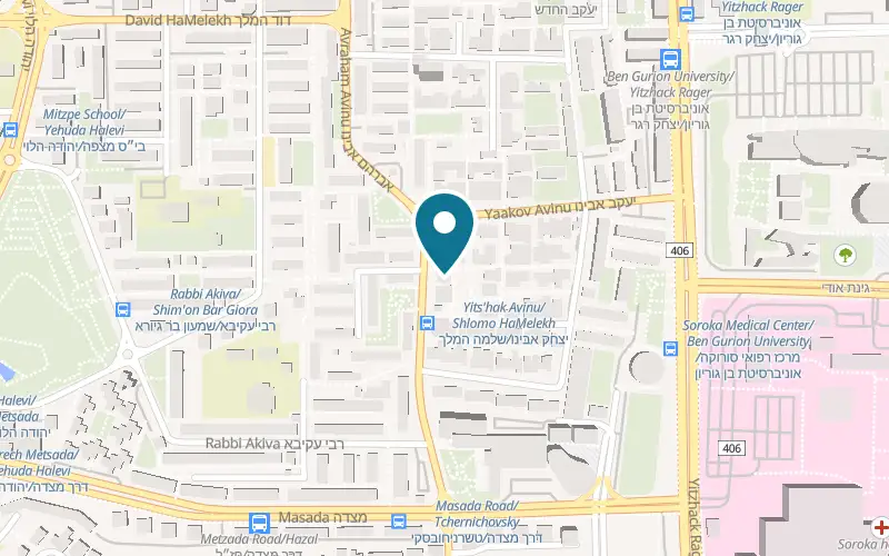 Map showing Asyatica at 5 Yitzhak Avinu Street, Beer Sheva