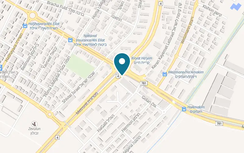 Map showing Atika at 1 HaAmakim Street, Kiryat Bialik