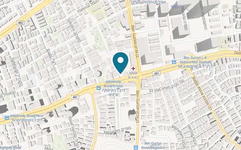 Map showing A. Atlasovitz and Sons at 151 Jabotinsky Road, Ramat Gan