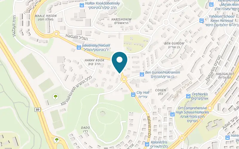 Map showing Atza Sushi Bar at 1 Ben Gurion Street, Ma'alot-Tarshiha
