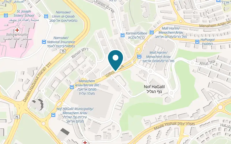 Map showing Atza Sushi Bar at 1 Gilboa Street, Nof HaGalil