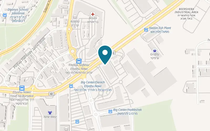 Map showing Avaz HaZahav at 24 Derech Eliyahu Nawi, Beer Sheva