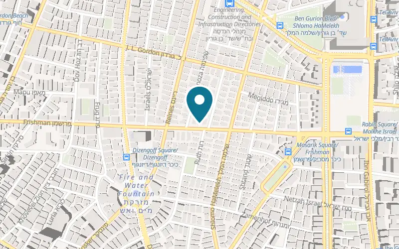 Map showing Avi Malka Hair Design at 55 Frishman Street, Tel Aviv-Yafo
