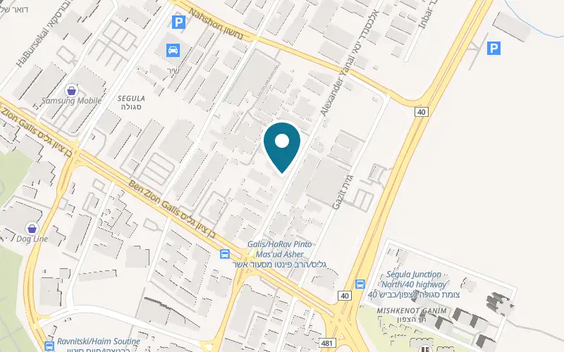 Map showing Avney Nitzan at 11 Alexander Yanai Street, Petah Tikva