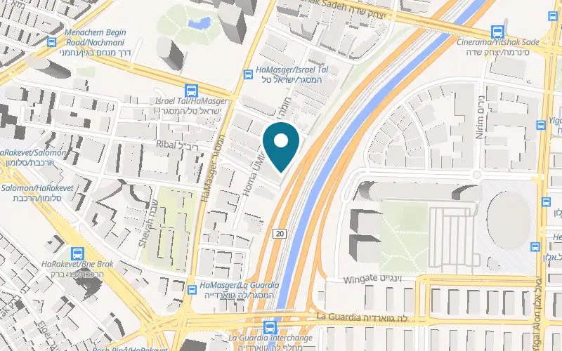 Map showing Avrahami Garage at 17 Nahal Ayalon Street, Tel Aviv-Yafo
