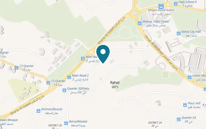 Map showing B-Fresh Rahat Seven at Seven Mall, southern entrance of Yaad Shaar Beit, Rahat