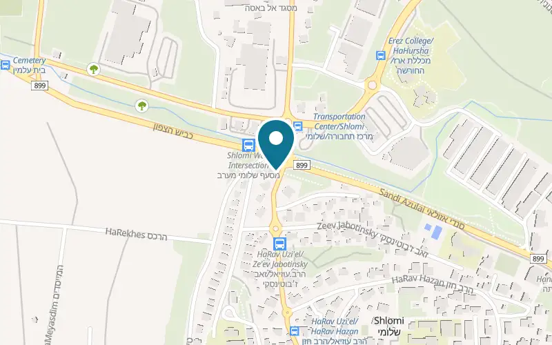 Map showing Baba Jako at 2 HaRav Uziel Street, Shlomi
