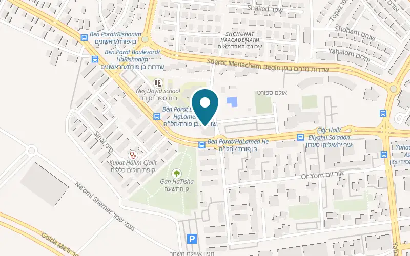 Map showing Babylonian Jewry Heritage Center at 83 Sderot Mordechai Ben-Porat, Or Yehuda