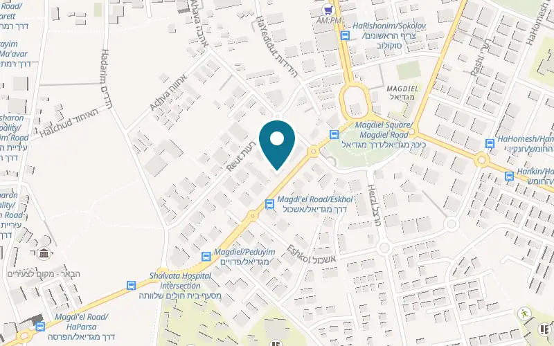 Map showing Bamboo Thai Massage at 57 Derech Magdiel, ground floor, Hod HaSharon
