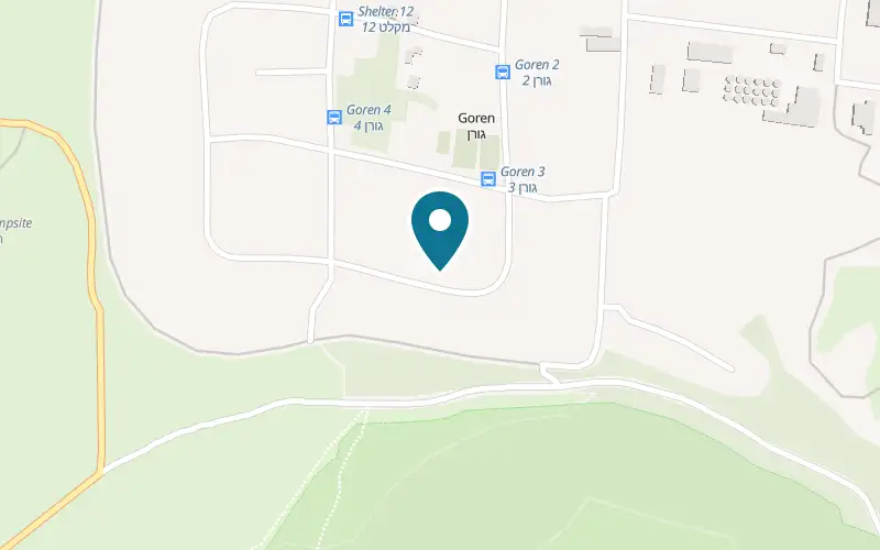 Map showing Bamromei HaGoren at 64 Moshav Goren, Goren
