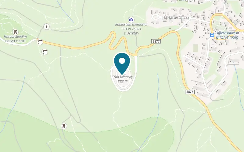 Map showing Barbahar at By the Yad Kennedy memorial, west of Aminadav, Aminadav