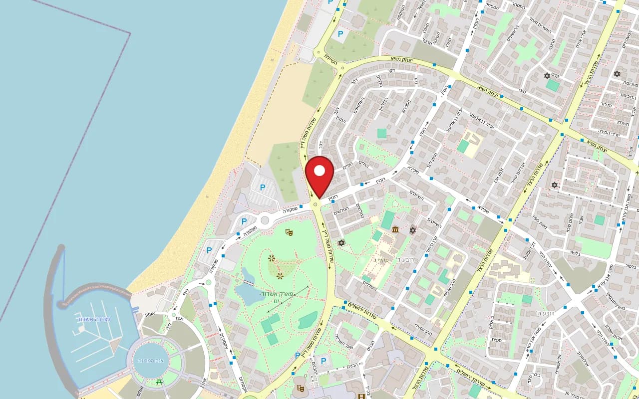 Map showing Barbarini at 74 Rogozin Street, Ashdod