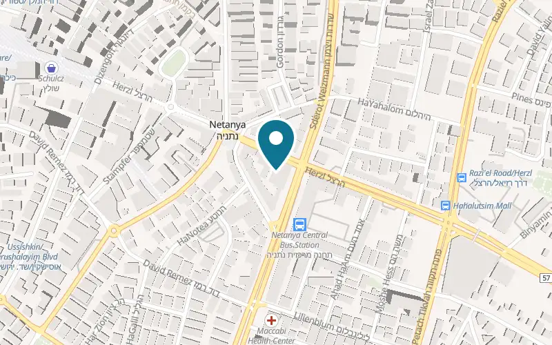 Map showing Barbershop Kapkan at 34 Herzl Street, Netanya