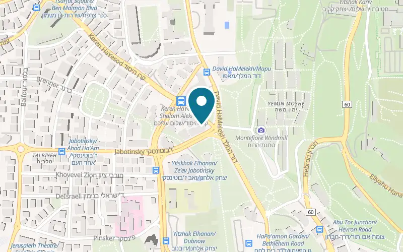 Map showing Bardak at 38 Keren HaYesod Street, Jerusalem