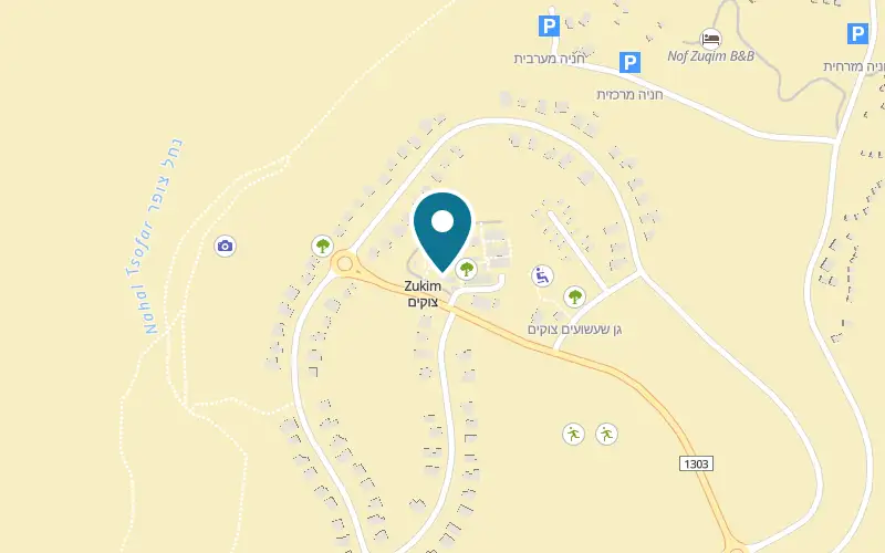 Map showing Basar BaMidbar at Artists' Village compound, Tzukim, Tzukim