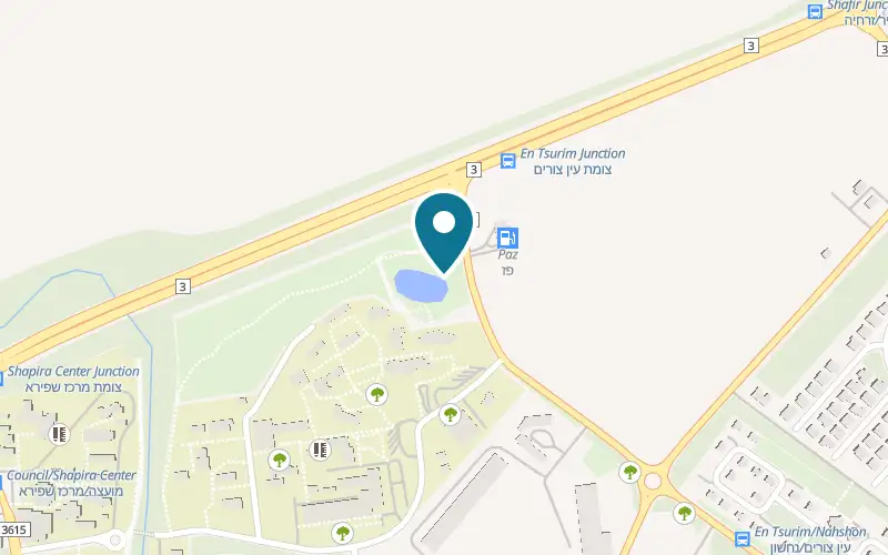Map showing Basar Burger at The winter pool, Shafir Regional Council, Ein Tzurim