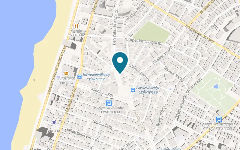 Map showing Beauty Art Salon at 8 Ben Yehuda Street, Tel Aviv-Yafo