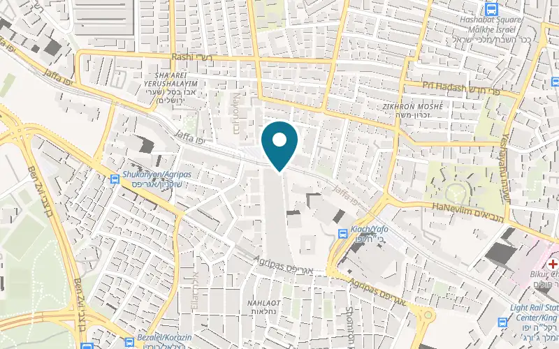 Map showing Beer Bazaar at 3 Etz Hayim Street, in the Mahane Yehuda market, Jerusalem