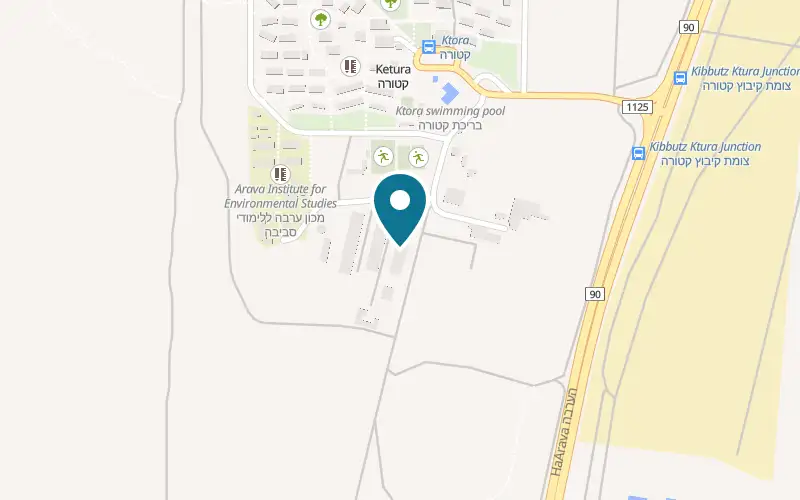 Map showing Beertzinut at Kibbutz Ketura, Ketura