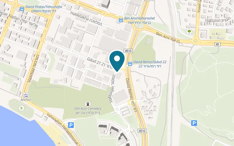 Map showing Beethoven Veterinary Center at Gdud 22 Street, Acre