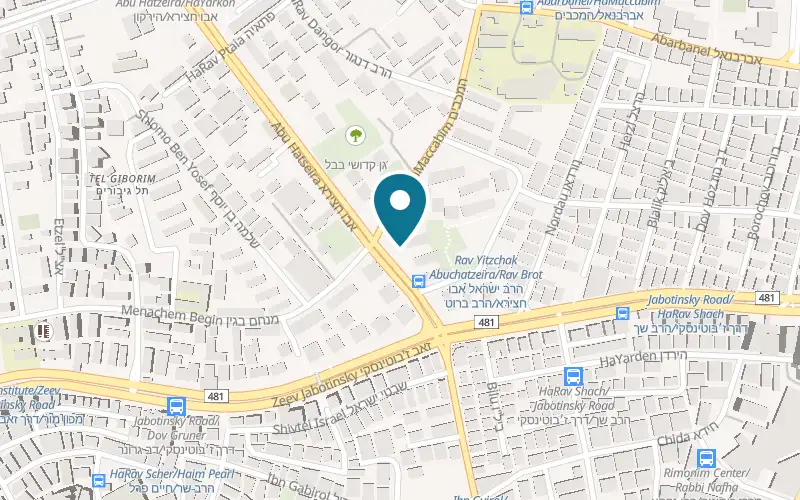 Map showing Behor et Shoshi at 10 HaRav Yisrael Abuhatzeira Street, Pardes Katz, Bnei Brak