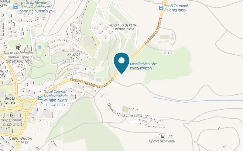 Map showing Beit El Winery at Beit El, Beit El