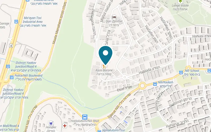 Map showing Beit Maimon at 4 Tzahal Street, Zichron Yaakov