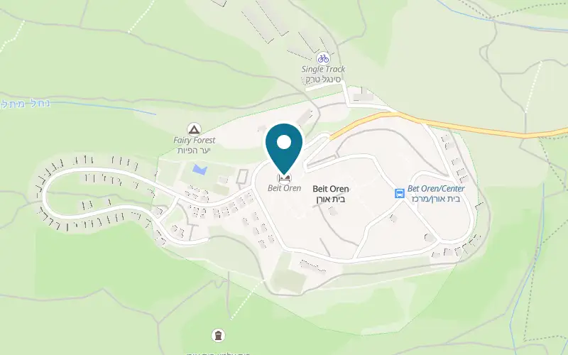 Map showing Beit Oren Hotel at Kibbutz Beit Oren, Beit Oren