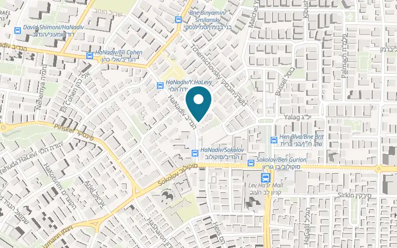 Map showing Beit Rishonim Museum and Archive at 8 HaNadiv Street, Herzliya