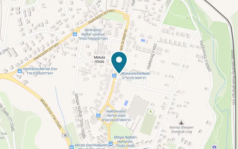 Map showing Beit Shalom at 28 HaRishonim Street, Metula