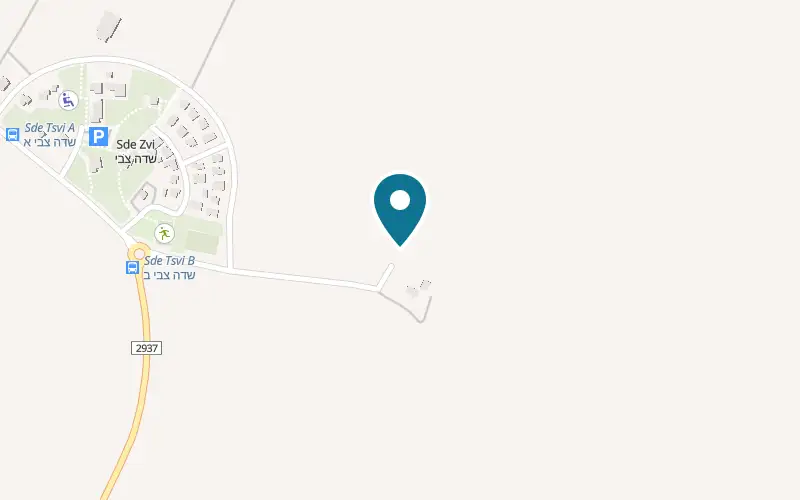 Map showing Tzimmerim BeLev HaSadot at Moshav Sde Tzvi, Sde Tzvi