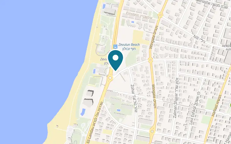 Map showing Benedict at 1 Etzel Street, at the corner of Ramat Yam, Herzliya