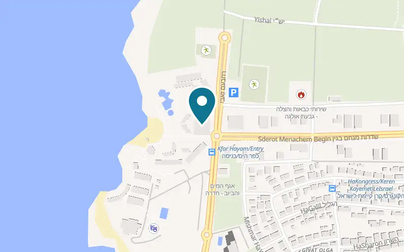 Map showing Benny Hadayag at Kfar HaYam compound, Hadera