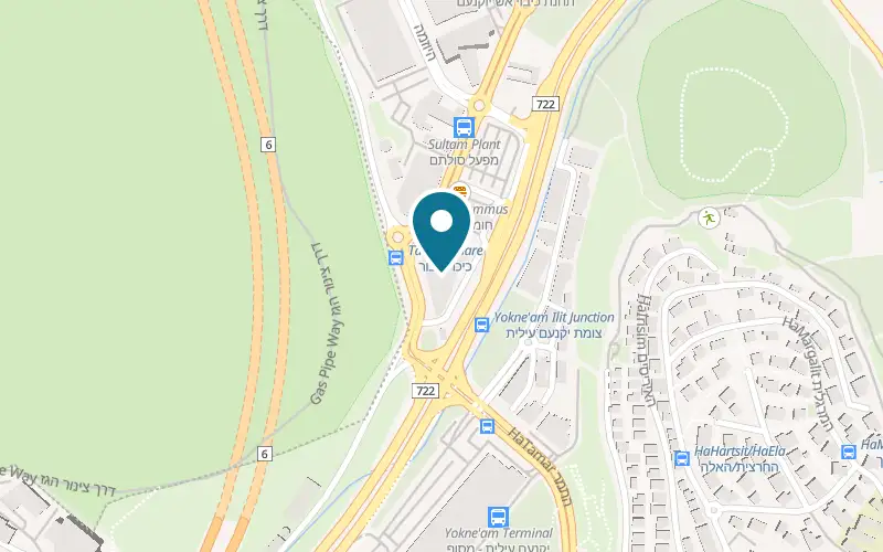 Map showing Bereshit at 1 HaCarmel Street, Kochav Yokneam, Yokneam Illit